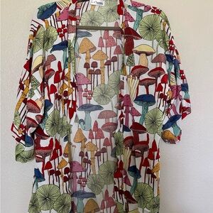 Mushroom Print Kimono Cardigan